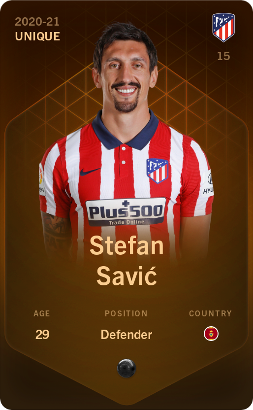 Sorare - Sorare Official - Stefan Savić 2020-21 • Unique - NFT # 7232704007875062993287436220295047801959967626680232150965149808306674963051