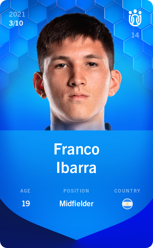 Sorare - Sorare Official - Franco Ibarra 2021-22 • Super Rare 3/10 - NFT # 27874961479732417716872935282434194290712342997285276319934179131191651126903