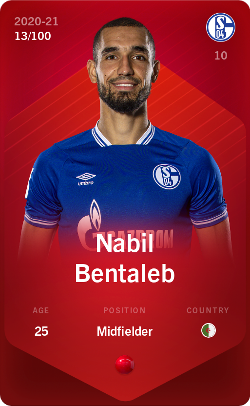 Sorare - Sorare Official - Nabil Bentaleb 2020-21 • Rare 13/100 - NFT # 47284887720487610214633947905180071035267473942825242648460123528527251528236