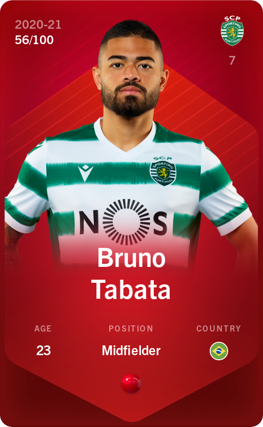Sorare - Sorare Official - Bruno Tabata 2020-21 • Rare 56/100 - NFT # 43087334200947807501257376683620134304086058177808300671893280947464814318354