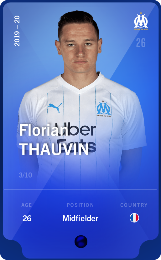 Sorare - Sorare Official - Florian Thauvin 2019-20 • Super Rare 3/10 - NFT # 79540549691268901004394284001319569975953720660385311802867475708274993075711