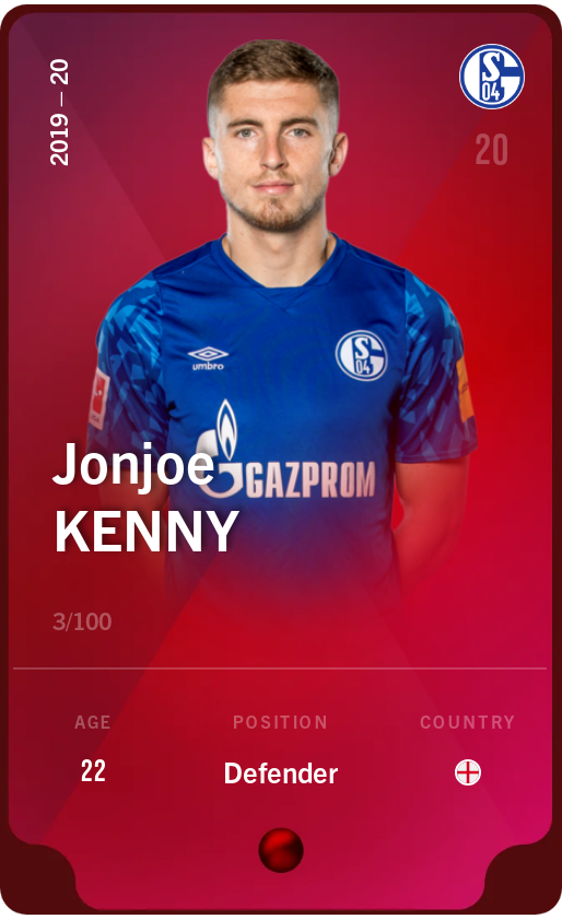 Sorare - Sorare Official - Jonjoe Kenny 2019-20 • Rare 3/100 - NFT # 98647297062971885980898038322128446808363309479562978476824941129700818759204
