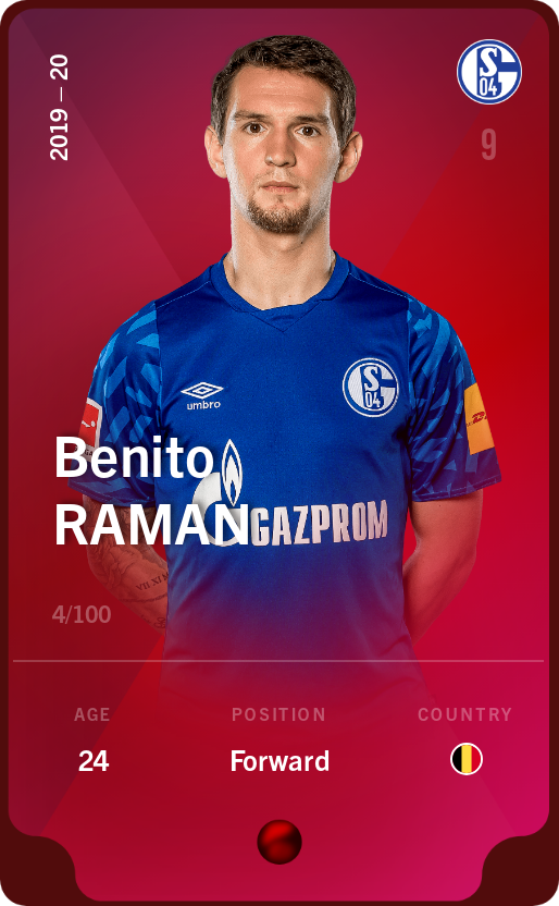 Sorare - Sorare Official - Benito Raman 2019-20 • Rare 4/100 - NFT # 71135032915434513103522519822781257868603288083816622938279180454883998055022