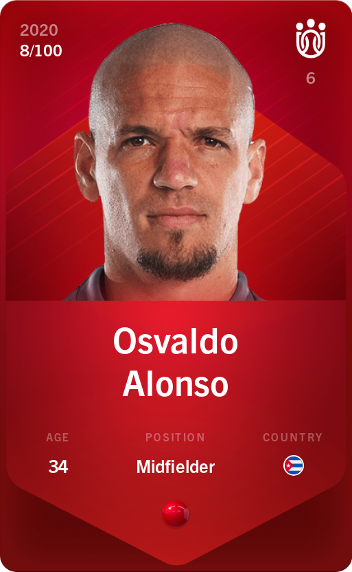 Sorare - Sorare Official - Osvaldo Alonso 2020-21 • Rare 8/100 - NFT # 62393404009666447789979335989723313781995358205345293248998079333420704098608