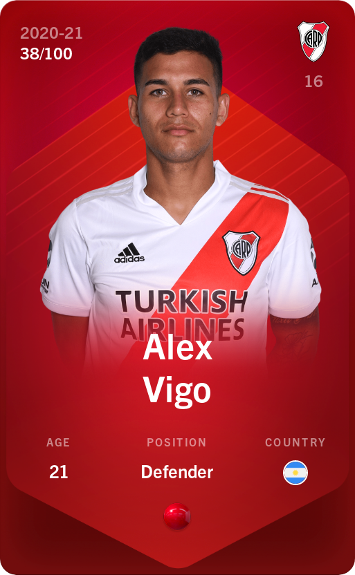 Sorare - Sorare Official - Alex Vigo 2020-21 • Rare 38/100 - NFT # 114358041647358829573926960907069285268503047613414972138734921967892680982373