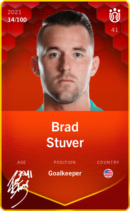 Sorare - Sorare Official - Brad Stuver 2021-22 • Rare 14/100 - NFT # 115165899154352480566552185793849243539284683636520952299051703602669777173986