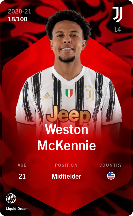 Sorare - Sorare Official - Weston McKennie 2020-21 • Rare 18/100 - NFT # 8859972479657937767380441113112195385695517968571062284424850526518367750447