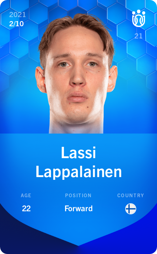 Sorare - Sorare Official - Lassi Lappalainen 2021-22 • Super Rare 2/10 - NFT # 46355931594441001492591893955752404238883855602014708279601406286658664550542
