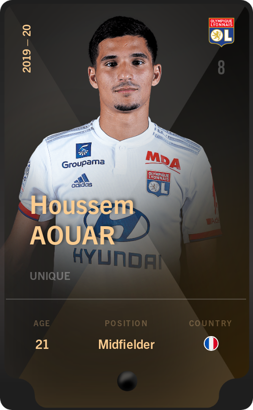 Sorare - Sorare Official - Houssem Aouar 2019-20 • Unique - NFT # 107129933730612746551871244991952700920705645562981535620505465630090263407517