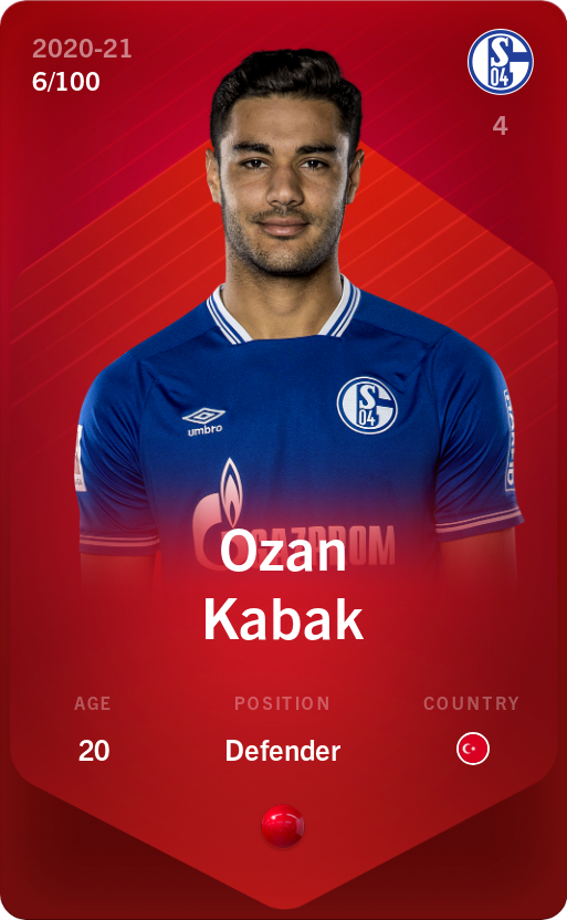 Sorare - Sorare Official - Ozan Kabak 2020-21 • Rare 6/100 - NFT # 10062131710506453355978887071264969346763930389790462101505638004958835693251