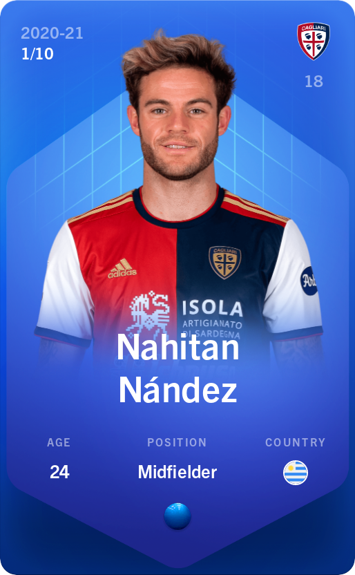 Sorare - Sorare Official - Nahitan Nández 2020-21 • Super Rare 1/10 - NFT # 35112556892533458235591598064140509905106104882555140016935000024739096026283