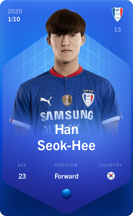 Sorare - Sorare Official - Han Seok-Hee 2020-21 • Super Rare 1/10 - NFT # 109011894802477482028849863547307148663739614453236178172280409910117597188444