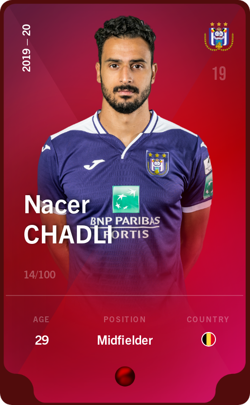 Sorare - Sorare Official - Nacer Chadli 2019-20 • Rare 14/100 - NFT # 2516441586366052946602091824961510206267710751957746736435434778991096638648