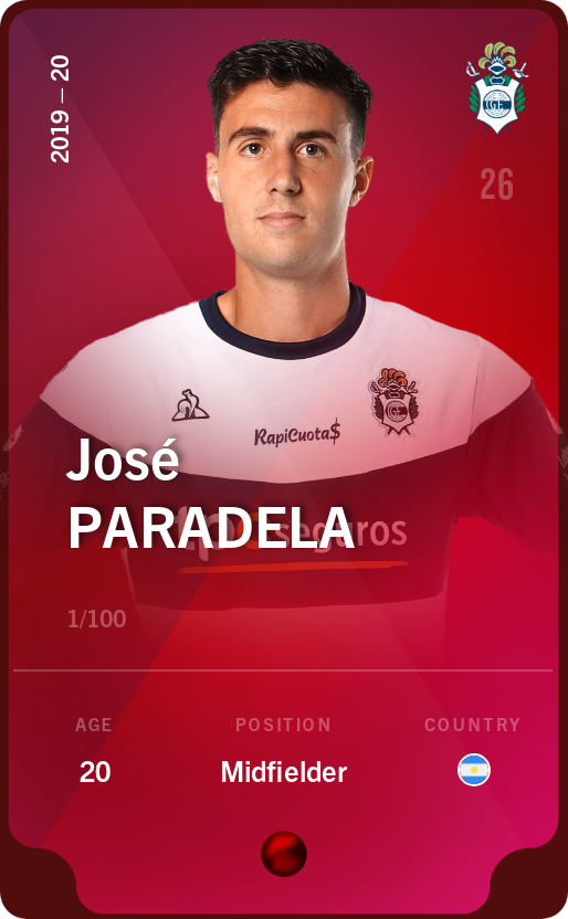 Sorare - Sorare Official - José Paradela 2019-20 • Rare 1/100 - NFT # 54595951368843499951786999414549413667939007648304824140549400207036557805834
