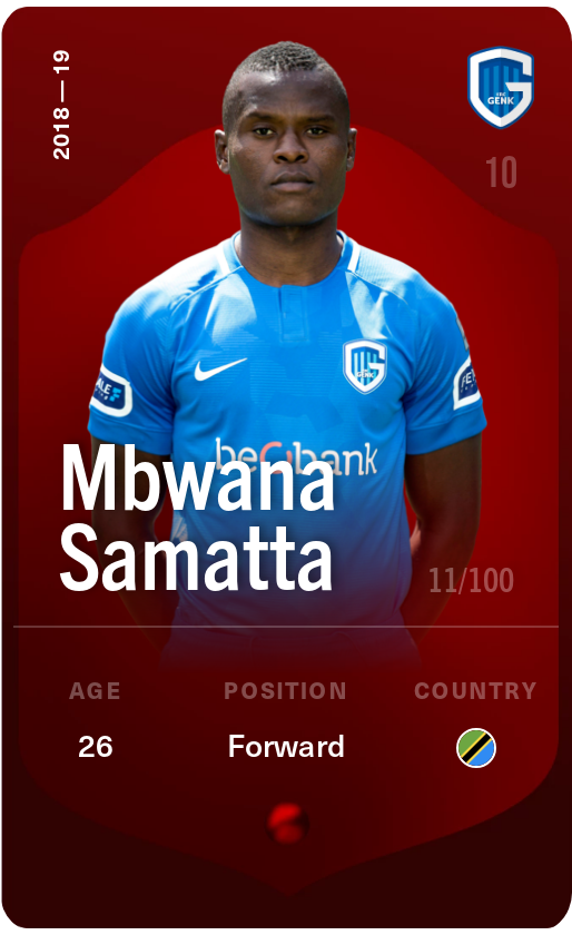 Sorare - Sorare Official - Mbwana Samatta 2018-19 • Rare 11/100 - NFT # 41443754156489587754079402002874306115154722662929724109543353479952340228635