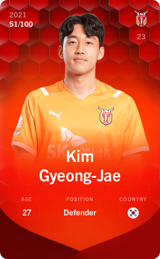 Sorare - Sorare Official - Kim Gyeong-Jae 2021-22 • Rare 51/100 - NFT # 31564966571553370949856732076854219278069812874978333021953843158332379271257