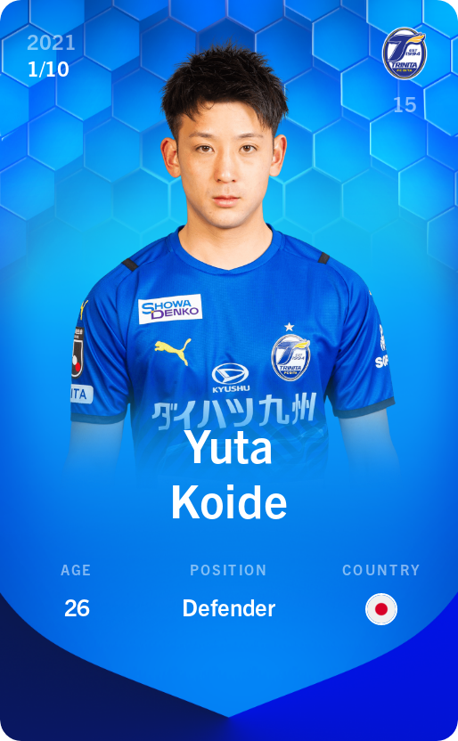 Sorare - Sorare Official - Yuta Koide 2021-22 • Super Rare 1/10 - NFT # 78516880949534446635350787440299395350116165713501719922502362743586581222655