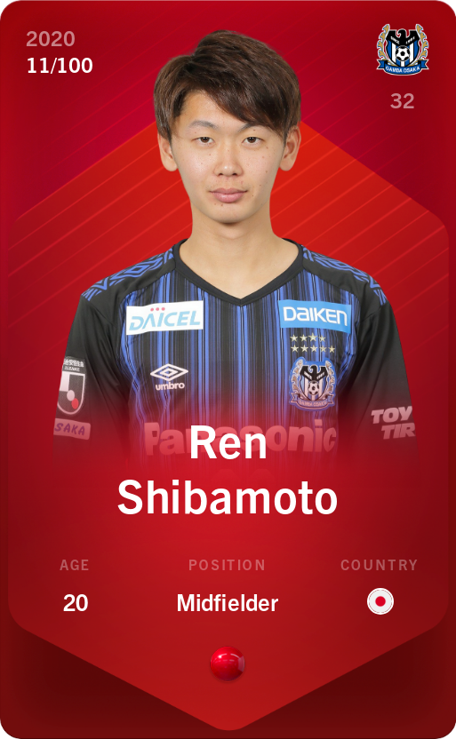 Sorare - Sorare Official - Ren Shibamoto 2020-21 • Rare 11/100 - NFT # 79019599503333371547535347637451394849877603931876615314021712493396347821223