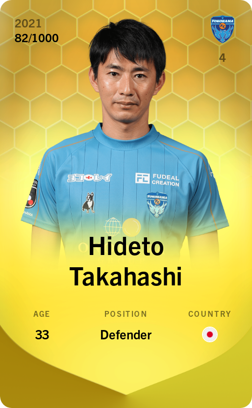 Sorare - Sorare Official - Hideto Takahashi 2021-22 • Limited 82/1000 - NFT # 38707420150079987139886364090208182335009540184519064257878120539574781042008