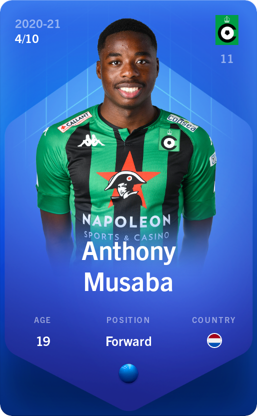 Sorare - Sorare Official - Anthony Musaba 2020-21 • Super Rare 4/10 - NFT # 25276489295563328300301493406332569080837704017074476867437193512104635437685