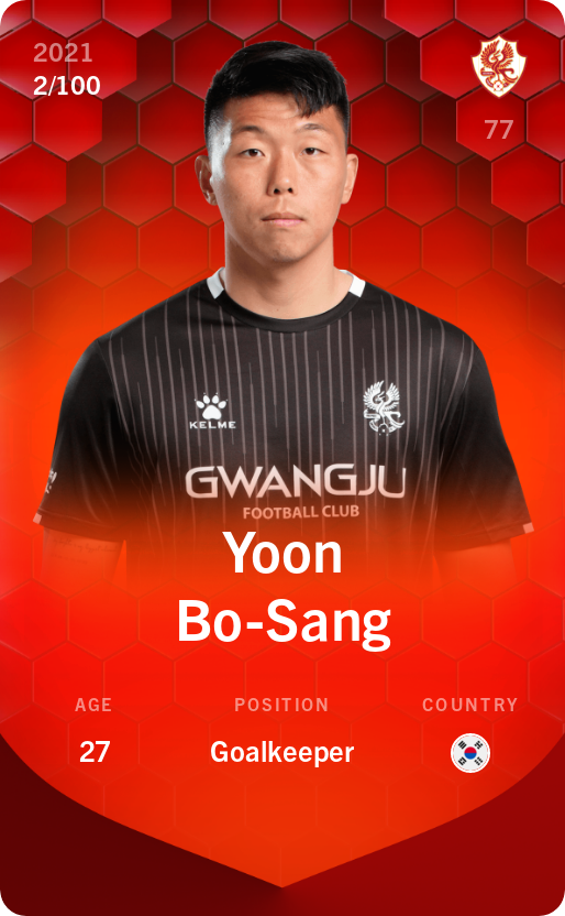 Sorare - Sorare Official - Yoon Bo-Sang 2021-22 • Rare 2/100 - NFT # 33764691372303154329473336602896623241808938889821430920064257996820771052378