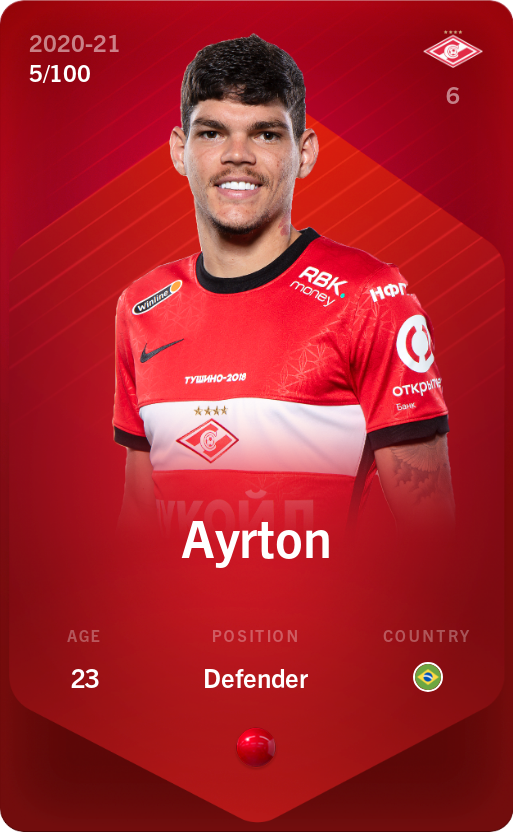 Sorare - Sorare Official - Ayrton 2020-21 • Rare 5/100 - NFT # 111661849774066742692088380493568790656633527346257345440168771173848033810822
