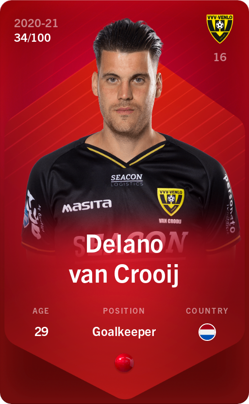 Sorare - Sorare Official - Delano van Crooij 2020-21 • Rare 34/100 - NFT # 105037308754549130836660314297204818297450999988996498056403707069427737331395