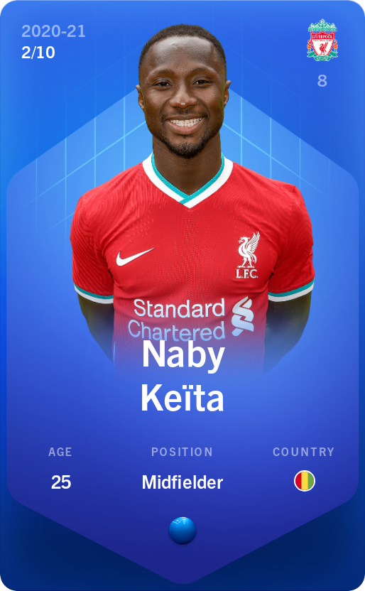 Sorare - Sorare Official - Naby Keïta 2020-21 • Super Rare 2/10 - NFT # 23457844496188554509992479679483581193519378061669681231000914076923392567838