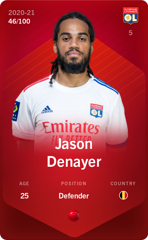 Sorare - Sorare Official - Jason Denayer 2020-21 • Rare 46/100 - NFT # 13141008128076376823023882294169033876291123296928647574014235256310870946085