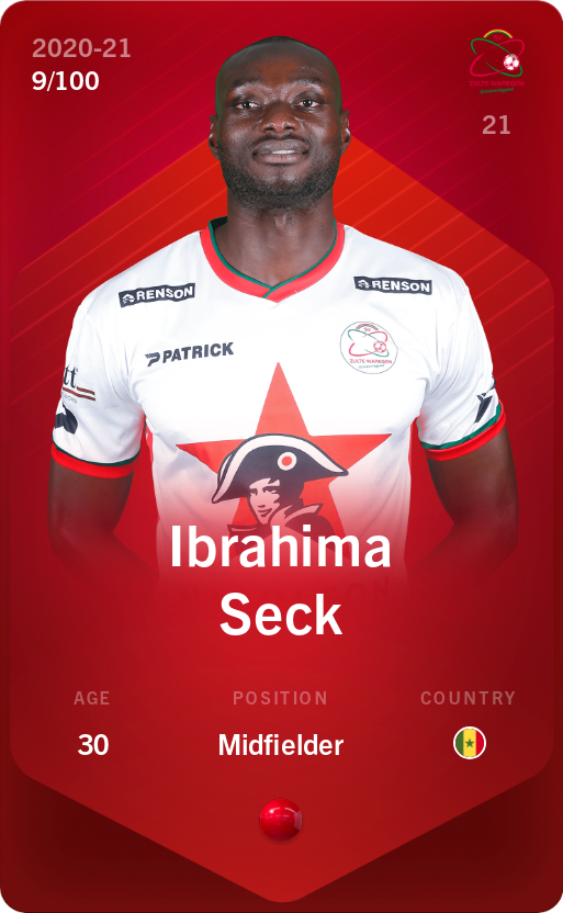 Sorare - Sorare Official - Ibrahima Seck 2020-21 • Rare 9/100 - NFT # 67960555195670960477853166259539556682633274139577025901136832079933485466961