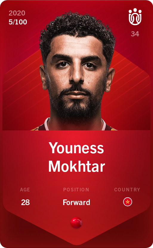 Sorare - Sorare Official - Youness Mokhtar 2020-21 • Rare 5/100 - NFT # 1363302568104611134685970496286746809786856889947494722132092049063308589327