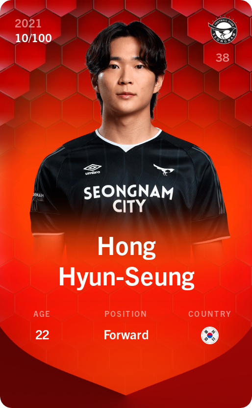 Sorare - Sorare Official - Hong Hyun-Seung 2021-22 • Rare 10/100 - NFT # 4196666260283314693725656698485265794196697995150391686999226732906133622652