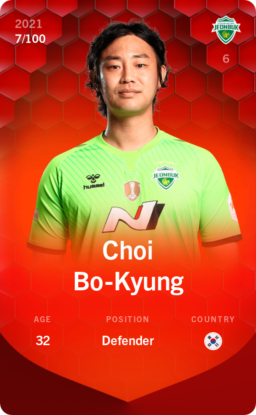 Sorare - Sorare Official - Choi Bo-Kyung 2021-22 • Rare 7/100 - NFT # 18362342263788581714765944092989556869789219248585274819582625445702022763351