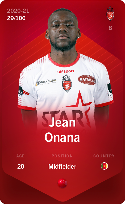 Sorare - Sorare Official - Jean Onana 2020-21 • Rare 29/100 - NFT # 78722130470443758003413967357616869517422077892805091908113942243678022338288