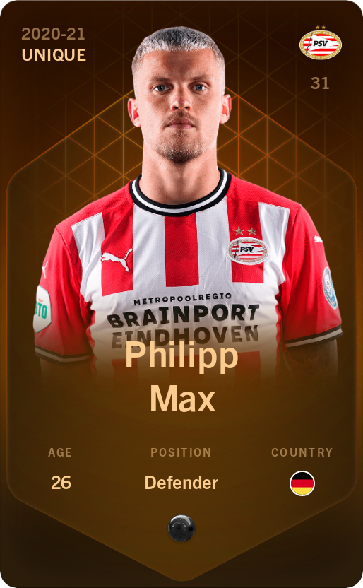 Sorare - Sorare Official - Philipp Max 2020-21 • Unique - NFT # 96799278557541023865473265748768830899271941533622112194503471842764825526679