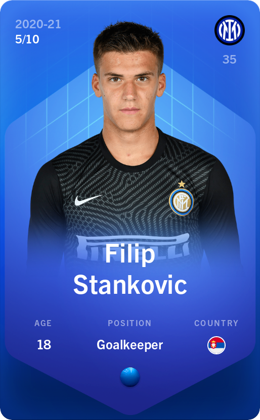 Sorare - Sorare Official - Filip Stankovic 2020-21 • Super Rare 5/10 - NFT # 2399454701083687941629175944109487832992615806154300512037213756885790116317
