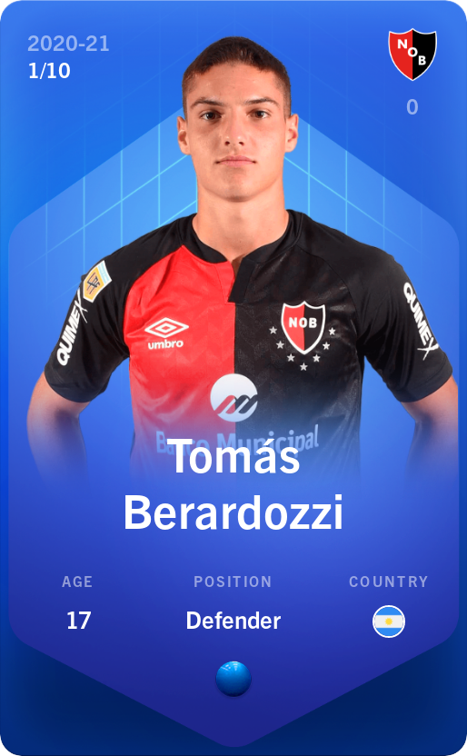 Sorare - Sorare Official - Tomás Berardozzi 2020-21 • Super Rare 1/10 - NFT # 30318763349940833641983159837932562559002262066454802387693574531759477914409