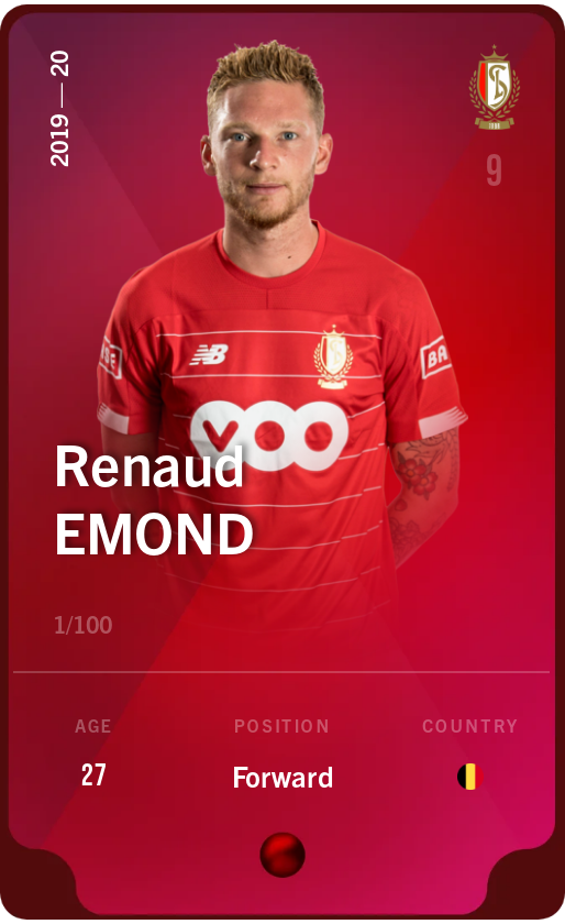 Sorare - Sorare Official - Renaud Emond 2019-20 • Rare 1/100 - NFT # 37928002081132165769728658936555485136288368261133669844764431493704056323992