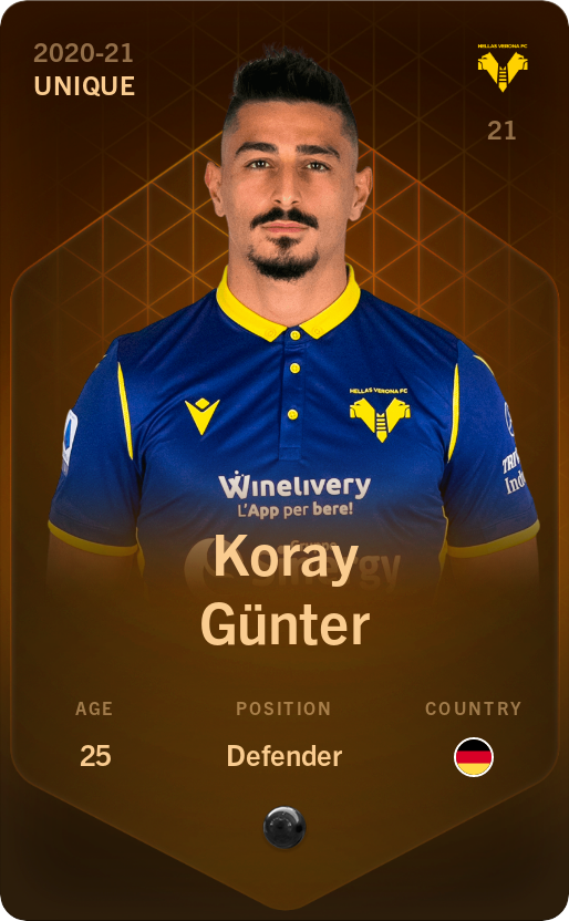 Sorare - Sorare Official - Koray Günter 2020-21 • Unique - NFT # 76169362665826168554252075226774948480263018111194675637391514510163097410680