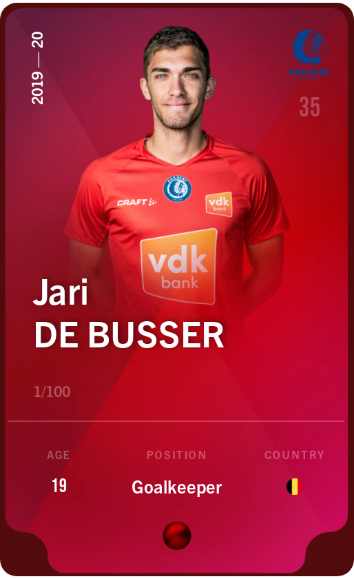 Sorare - Sorare Official - Jari De Busser 2019-20 • Rare 1/100 - NFT # 69171523605464031561176133995627561714569620265115452338931311061962302236044