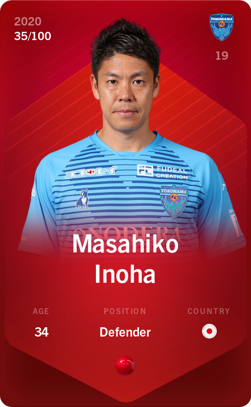 Sorare - Sorare Official - Masahiko Inoha 2020-21 • Rare 35/100 - NFT # 104487359176223542260701168380257834372148917078400607357754604010130798190297