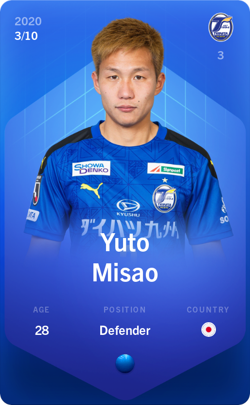 Sorare - Sorare Official - Yuto Misao 2020-21 • Super Rare 3/10 - NFT # 103778065687126897466862782801536613002463367811294110858607496532027167093434