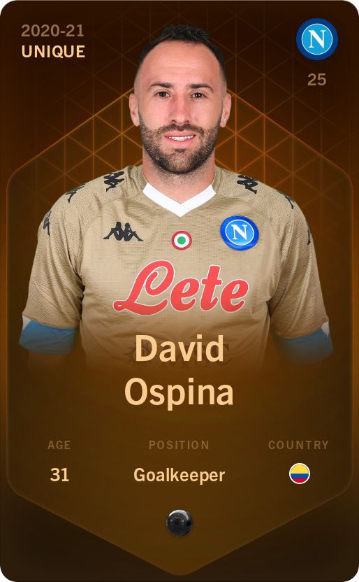 Sorare - Sorare Official - David Ospina 2020-21 • Unique - NFT # 83056837323273958111606614652145284599503180460413844744038061380212689396788