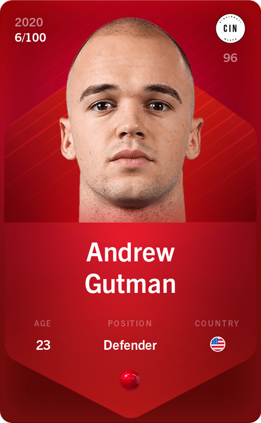 Sorare - Sorare Official - Andrew Gutman 2020-21 • Rare 6/100 - NFT # 95882559622546056447929547603961478107933551052744824414419286769250762611161