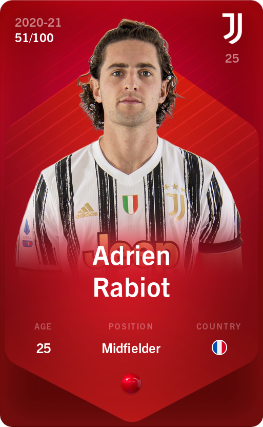 Sorare - Sorare Official - Adrien Rabiot 2020-21 • Rare 51/100 - NFT # 87110539071829549907736797838819849101539069465571058783205679531805254252192
