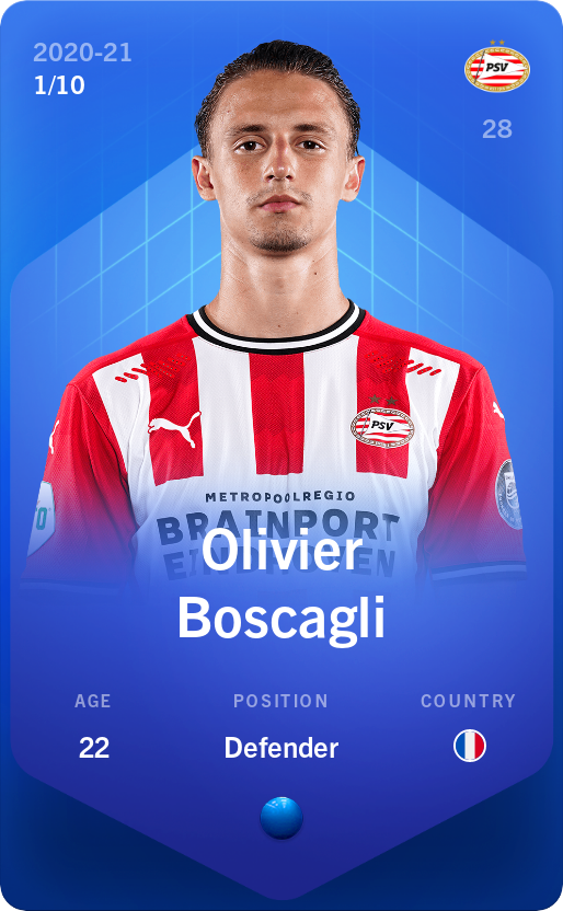 Sorare - Sorare Official - Olivier Boscagli 2020-21 • Super Rare 1/10 - NFT # 61032998248894362444114762193091185094615509072852191996402354374552918369111