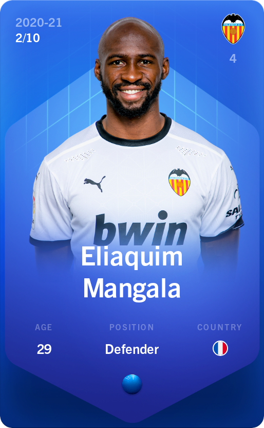 Sorare - Sorare Official - Eliaquim Mangala 2020-21 • Super Rare 2/10 - NFT # 14687657811879102798309007334637329269203849463840173166625588200359938510487