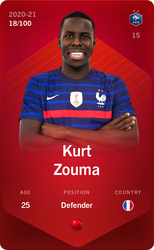 Sorare - Sorare Official - Kurt Zouma 2020-21 • Rare 18/100 - NFT # 88802221432412926759751879166337107991203622888357843731063852820780039278904