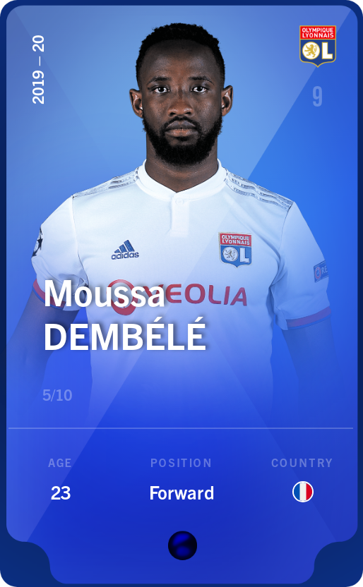 Sorare - Sorare Official - Moussa Dembélé 2019-20 • Super Rare 5/10 - NFT # 53598589934388328990844566981234345354882424012000824929755403178586352319490