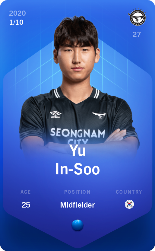 Sorare - Sorare Official - Yu In-Soo 2020-21 • Super Rare 1/10 - NFT # 100078549378371194076910048950736777681745106180116256473375744311994575269246